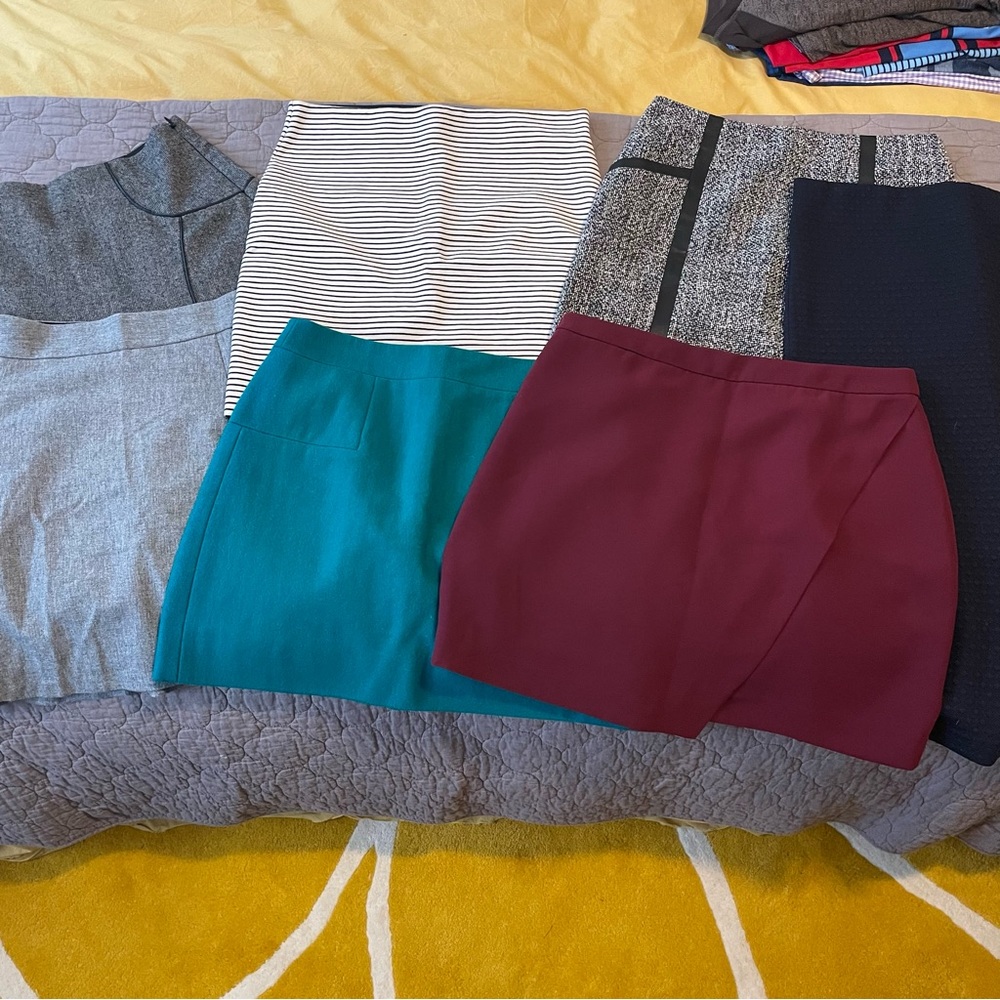 Bundle of seven (7) work skirts, all medium or 6/8